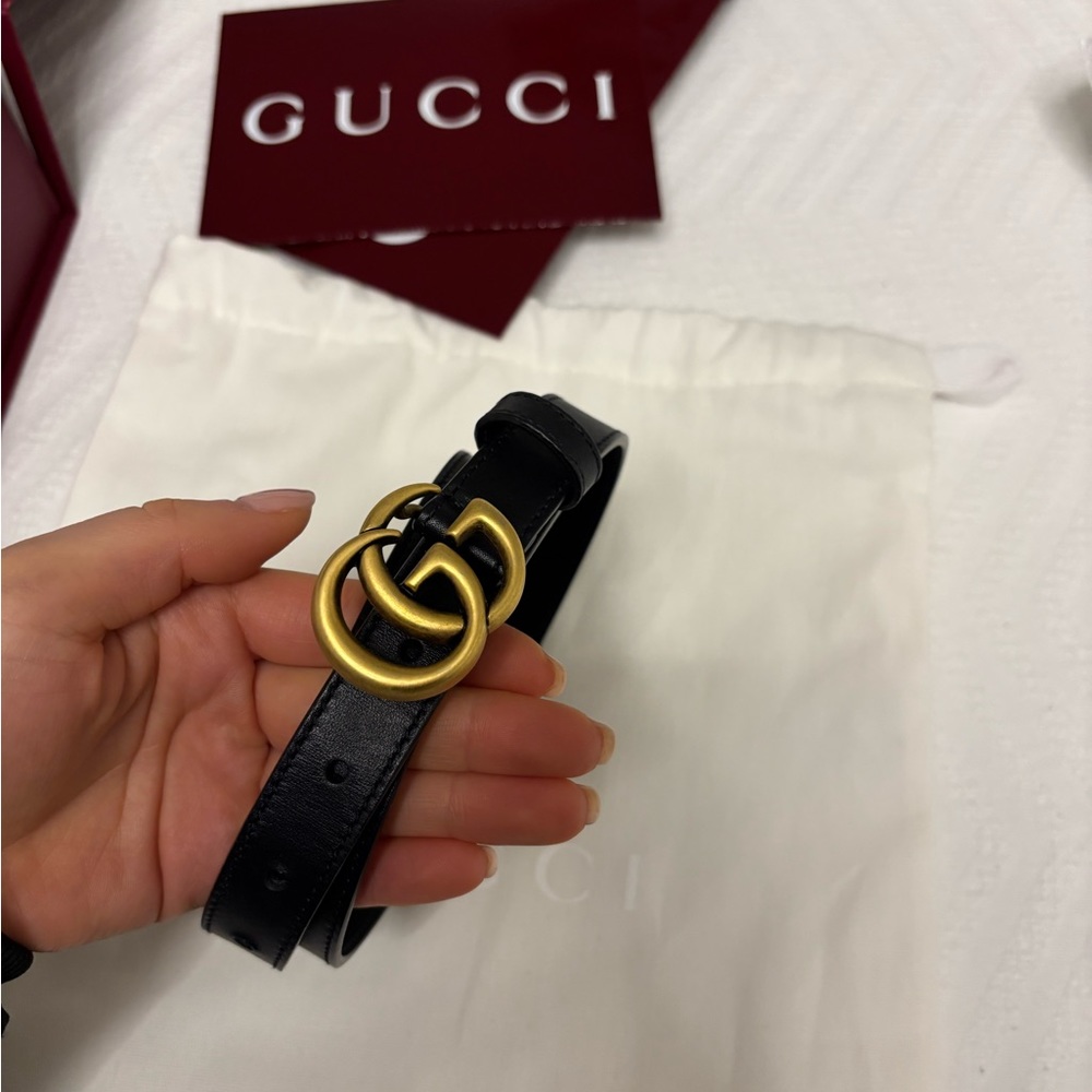 Gucci Black Belt with Gold Buckle